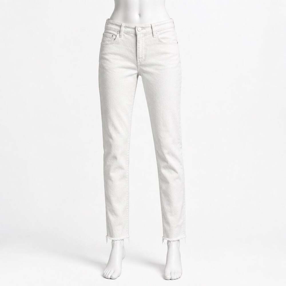 MOTHER Jeans Size 29 White Cropped Straight Leg Denim